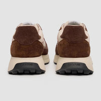 Albany - Heren sneakers van ademend mesh in beige/bruin.