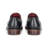 Albert - Zwarte leren tweed-detail brogueschoenen voor heren