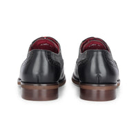 Albert - Zwarte leren tweed-detail brogueschoenen voor heren