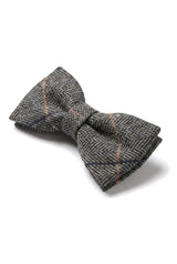 Albert - Heren grijze tweed strik met visgraatmotief
