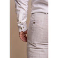 Alvari - Men's Grey Linen Summer Trouser