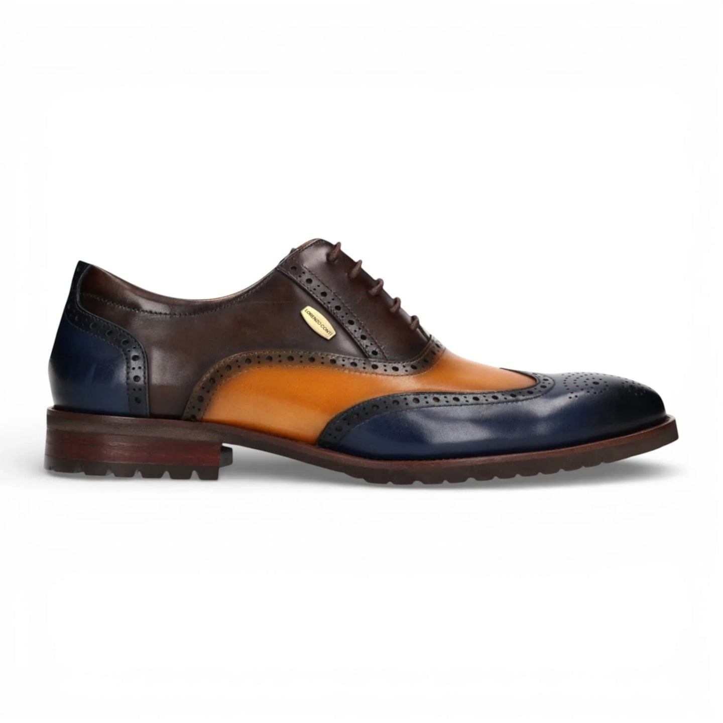 Antonin 01 - Blauwbruine leren Oxford schoenen voor heren