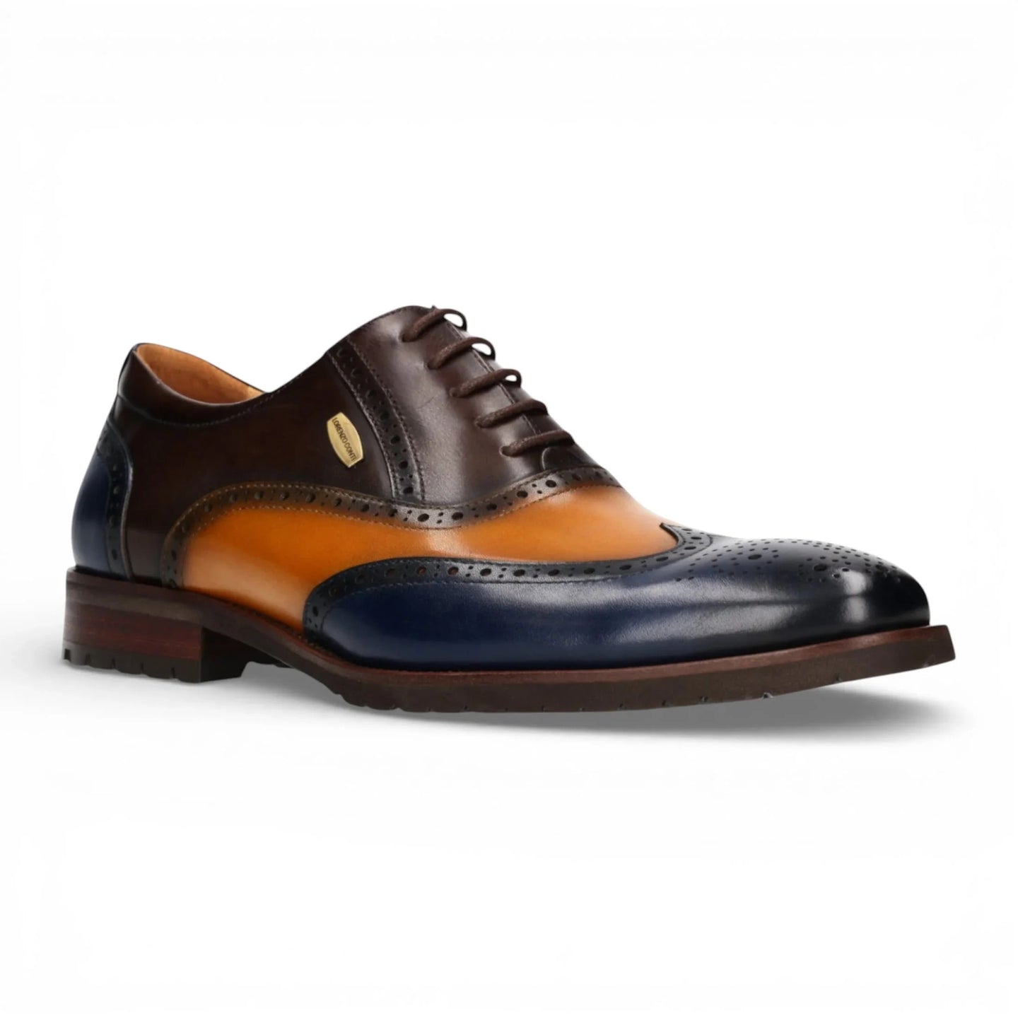 Antonin 01 - Blauwbruine leren Oxford schoenen voor heren
