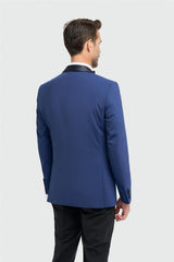 Aspen - Men's Blue 2 Piece Shawl Collar Tuxedo Suit
