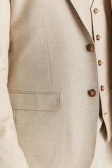 Belmont - Beige getailleerde herenblazer