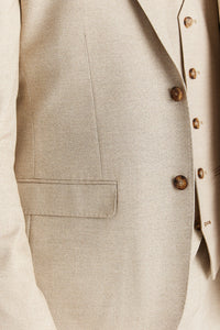 Belmont - Beige getailleerde herenblazer