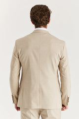 Belmont - Beige getailleerde herenblazer