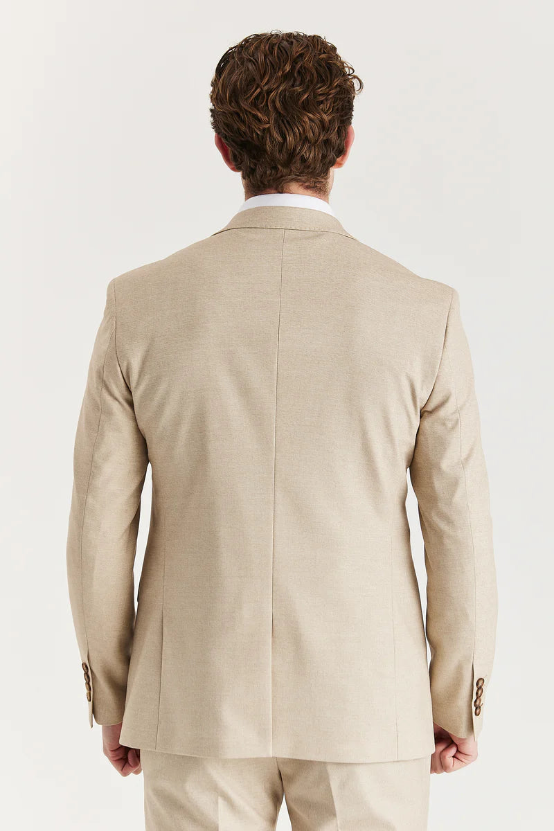 Belmont - Beige getailleerde herenblazer
