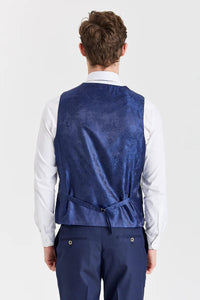Belmont marineblauw pak met contrasterend Belmont saliegroen vest.