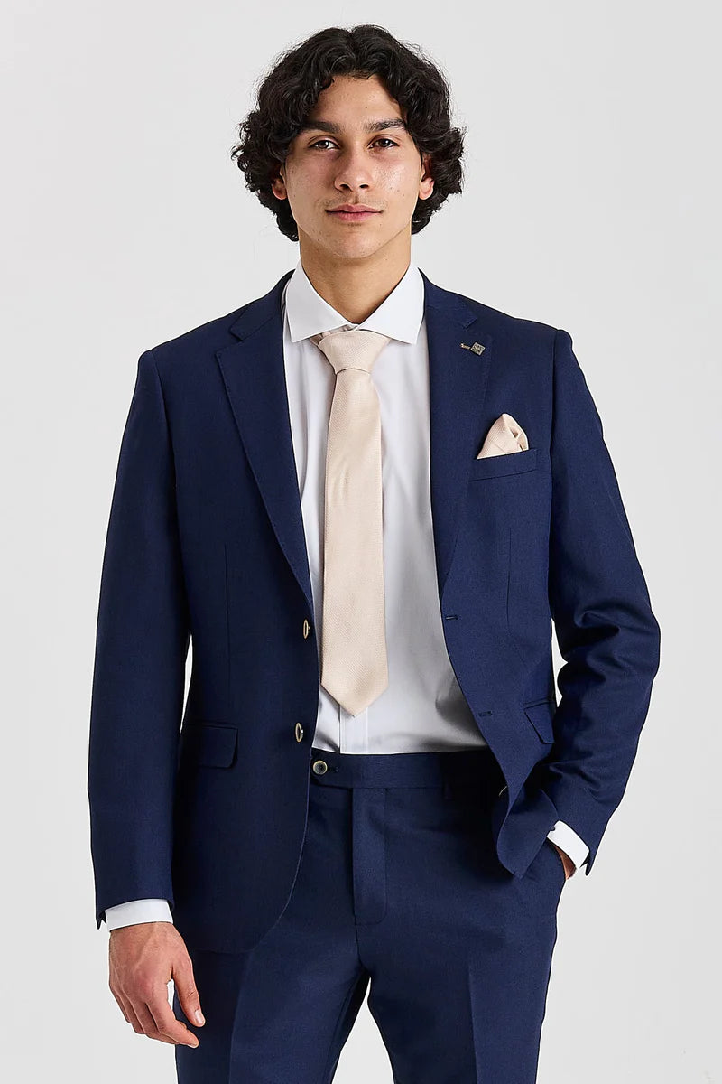 Belmont - Marineblauwe getailleerde blazer voor heren