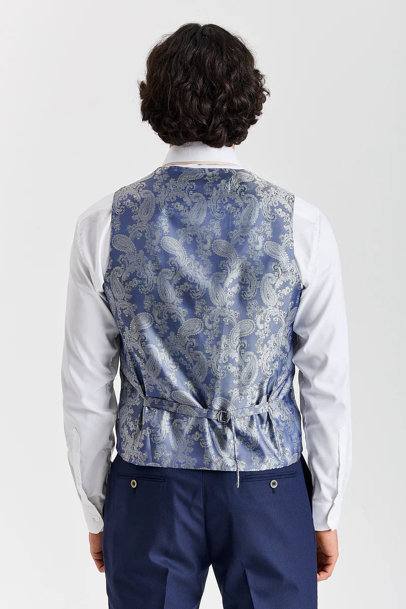 Belmont - Marineblauw getailleerd vest voor heren