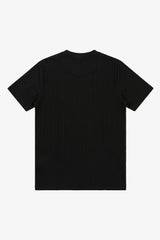 Zwart geribbeld klassiek T-shirt voor heren