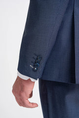 Bond - Men's Navy Check 3 Piece Tailored Fit Suit