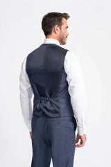 Bond - Men's Navy Check 3 Piece Tailored Fit Suit
