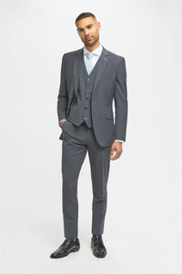 Bond - Heren Charcoal Tailored Fit Blazer