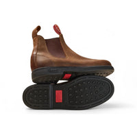 Booma 607 - Bruine leren Chelsea-laarzen