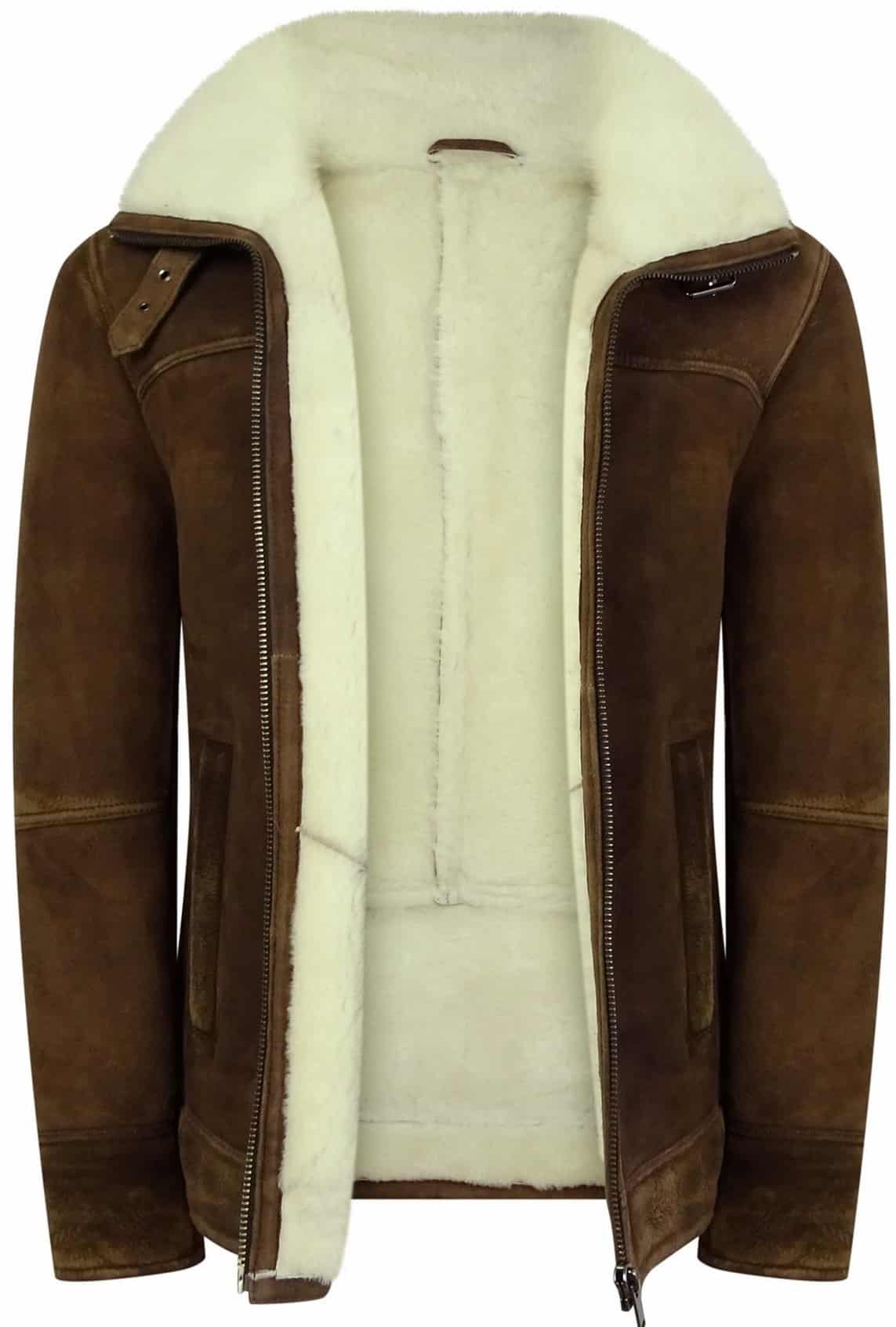 Mens klassieke B3 originele schapenvacht jas echte shearling vliegende stijl, Zwart, 3XL Mens klassieke B3 originele schapenvacht jas echte shearling vliegende stijl, Zwart, 3XL