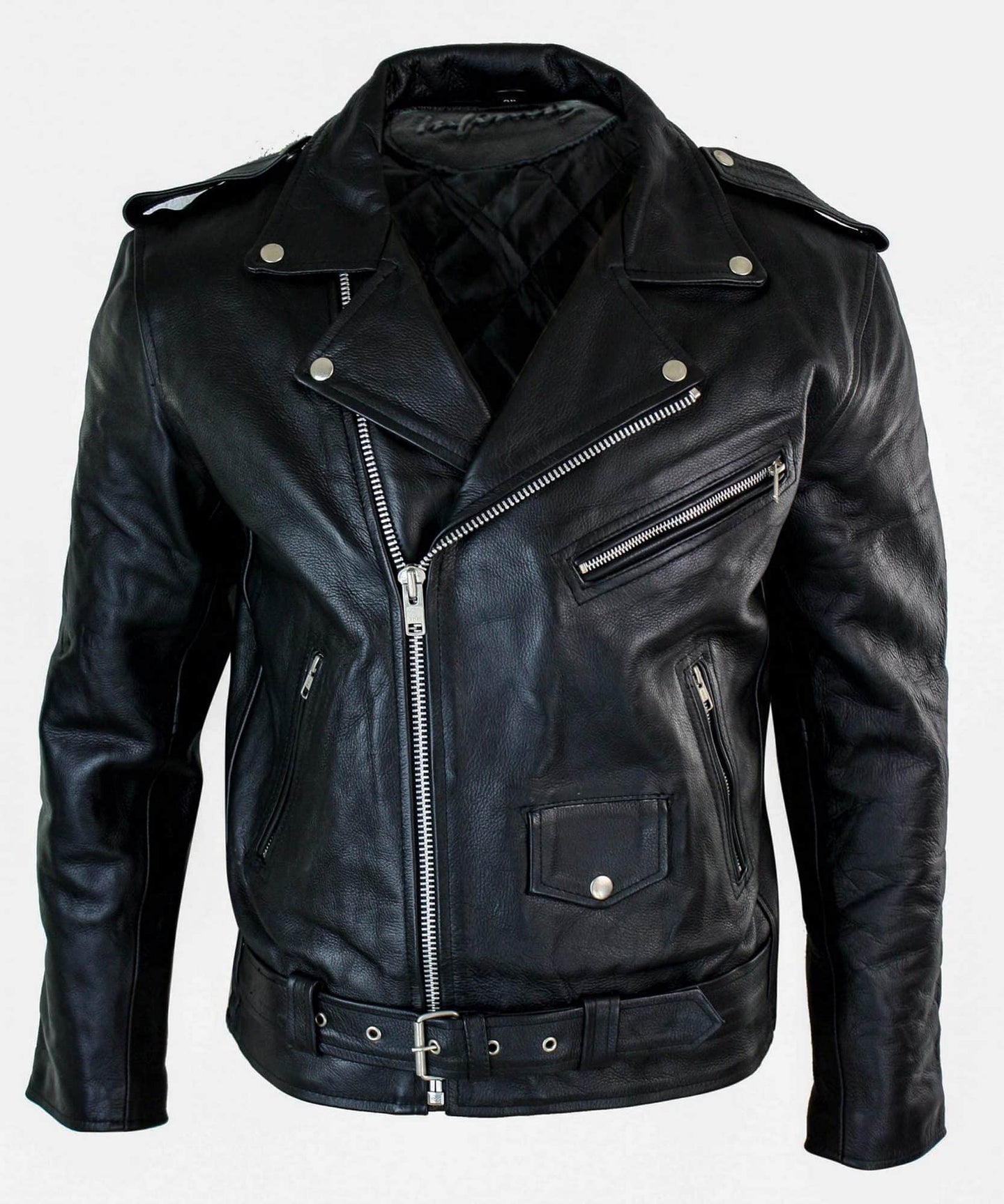 Brando bikerjack voor heren, leer, rock, motorjas, retro hide, bikerjack, Wit, XS Brando bikerjack voor heren, leer, rock, motorjas, retro hide, bikerjack, Wit, XS