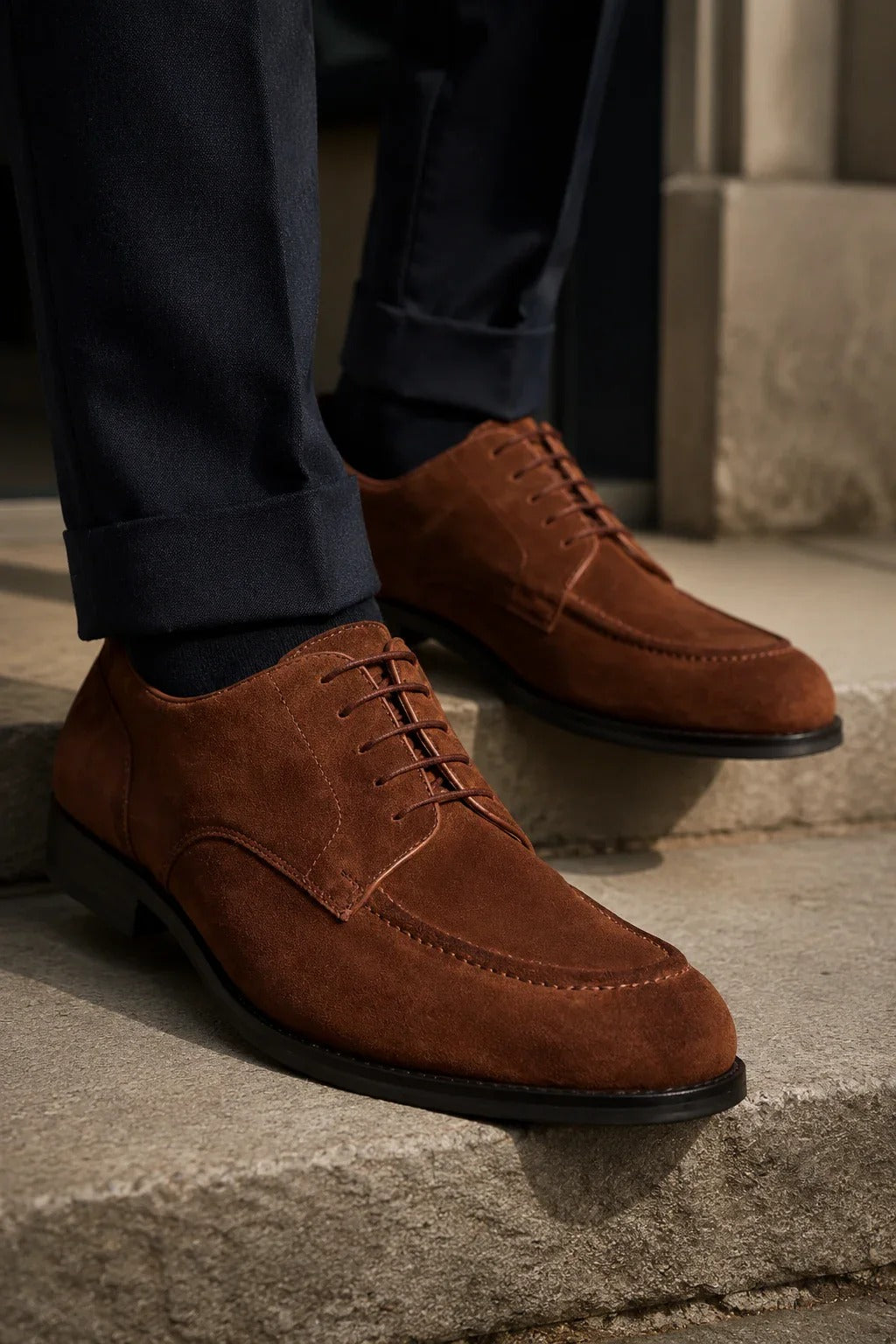 Brera - Klassieke veterschoenen voor heren van bruin suède