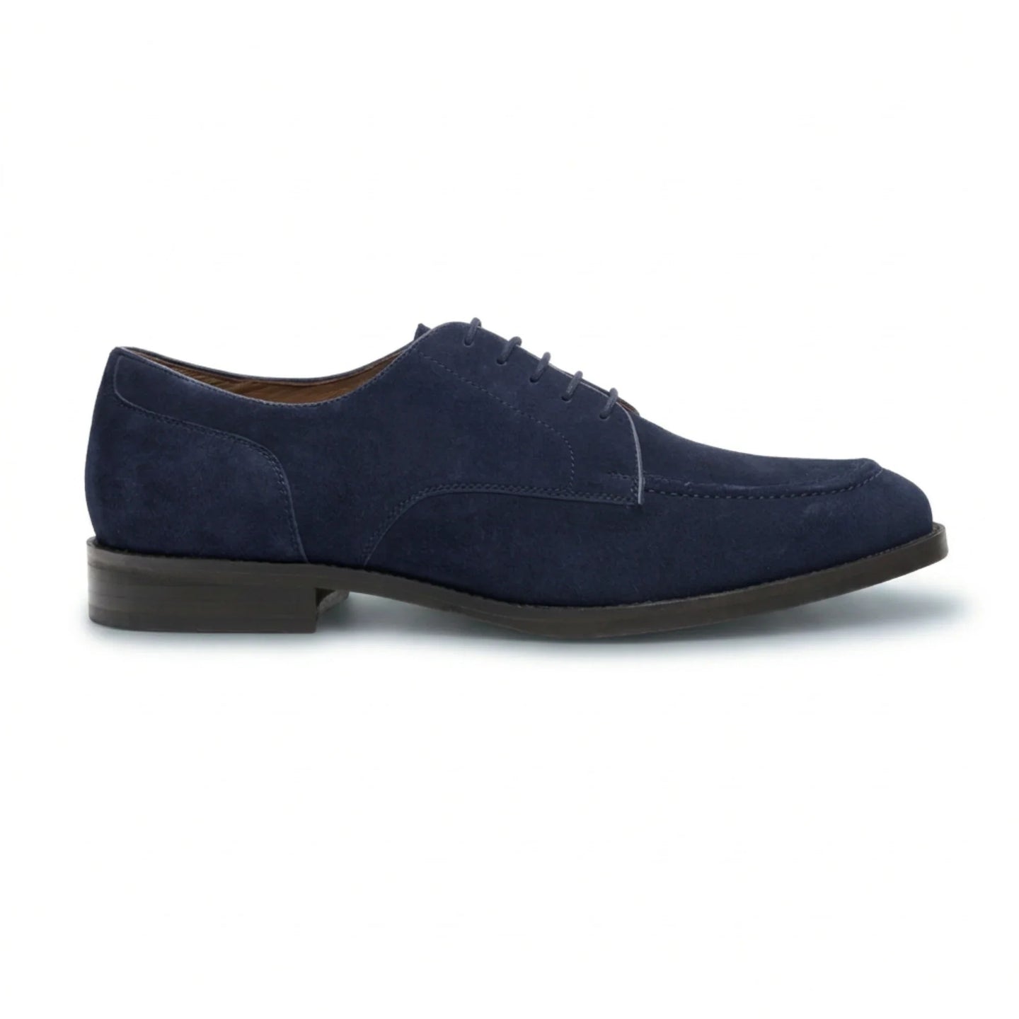 Brera - Klassieke Derby-schoenen met vetersluiting voor heren, gemaakt van marineblauw suède.