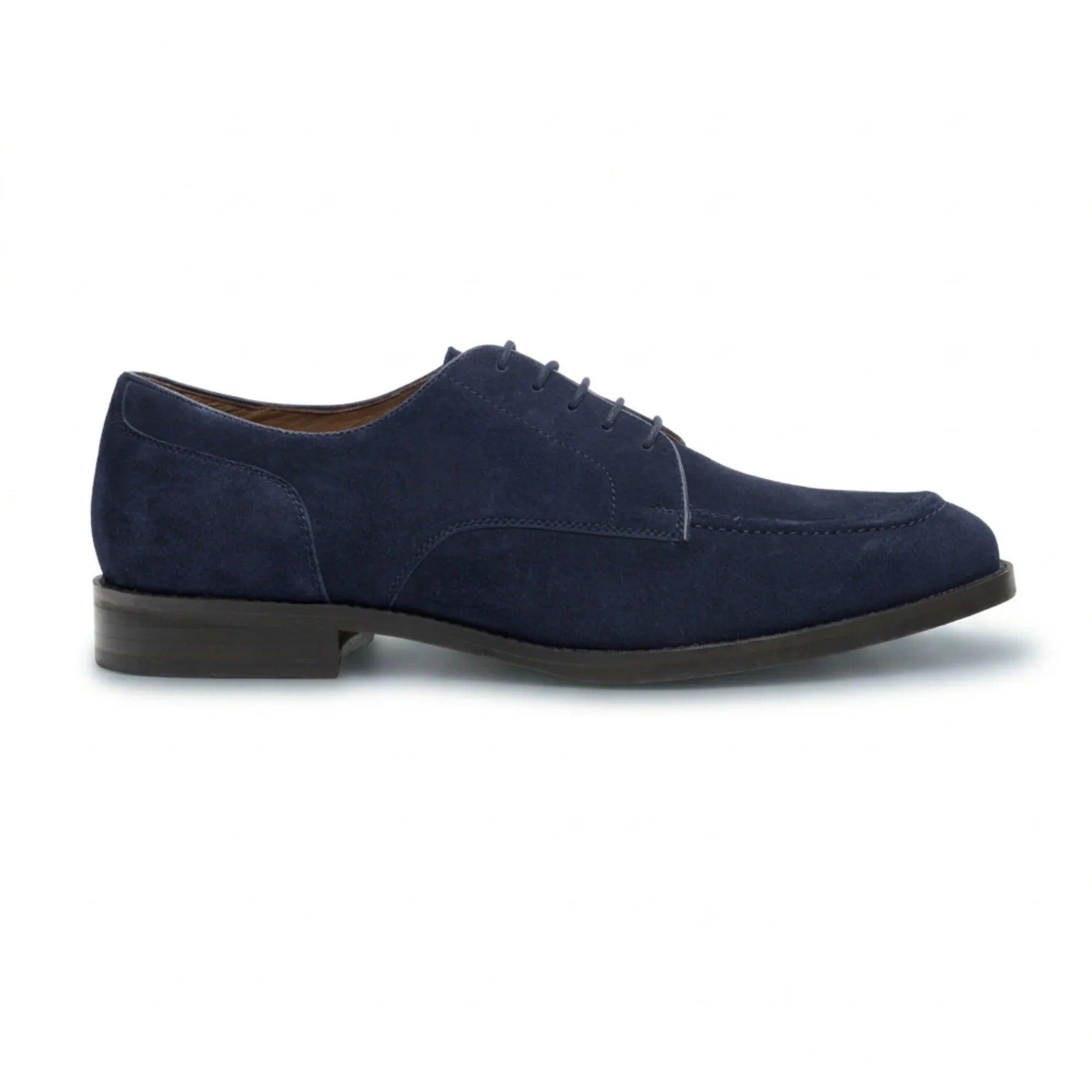 Brera - Klassieke Derby-schoenen met vetersluiting voor heren, gemaakt van marineblauw suède.