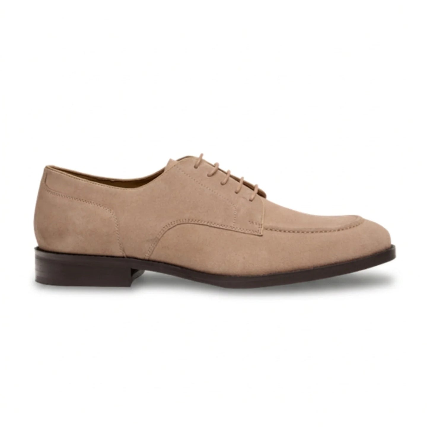 Brera - Klassieke Derby-schoenen met vetersluiting voor heren in zandkleurig suède.