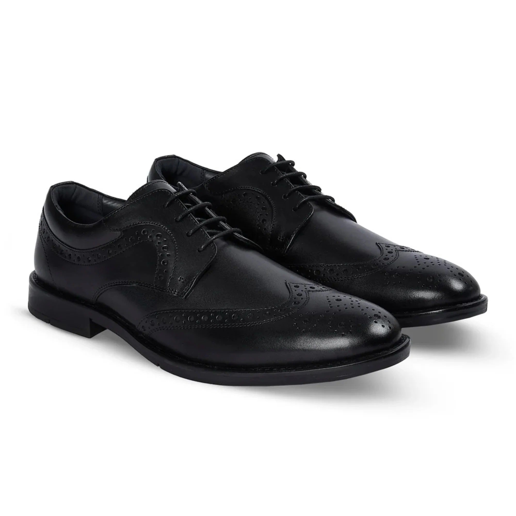Cambridge - Zwarte wingtip brogue derby schoenen voor heren