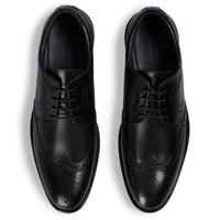 Cambridge - Zwarte wingtip brogue derby schoenen voor heren