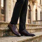 Cambridge - Donkerbruine wingtip brogue derby schoenen voor heren