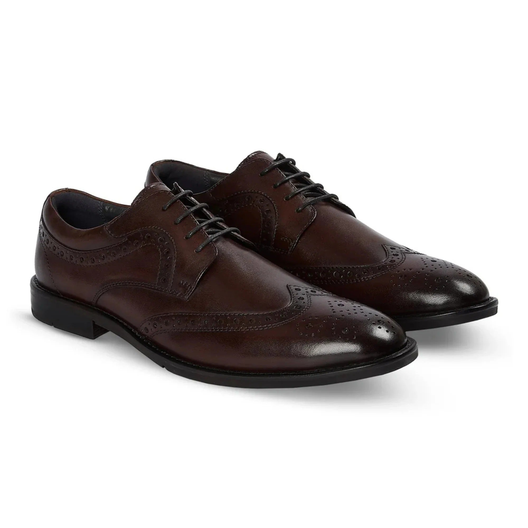 Cambridge - Donkerbruine wingtip brogue derby schoenen voor heren