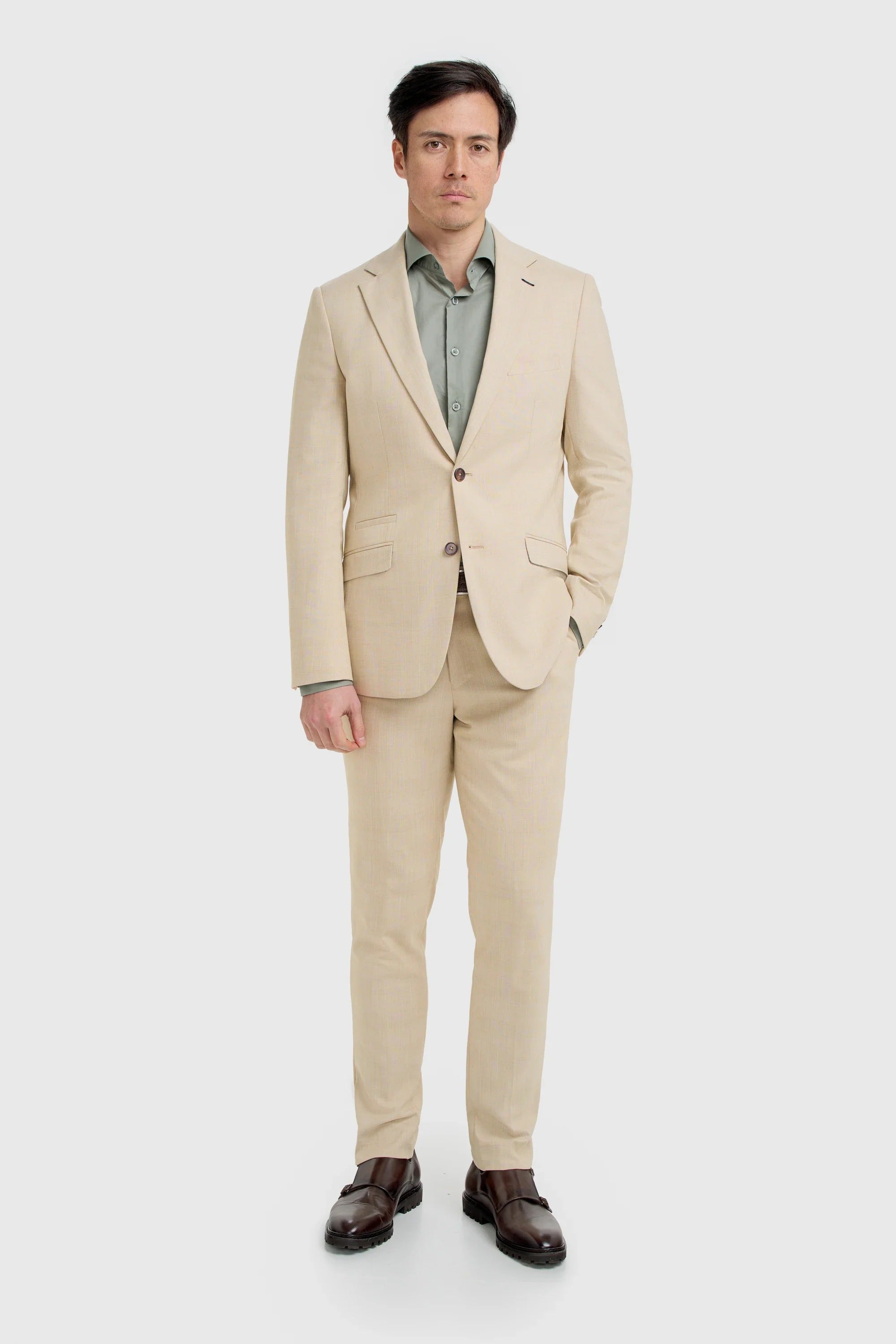 Camden - Beige geruite blazer voor heren