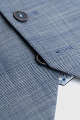 Camden - Blauw driedelig pak met ruitpatroon voor heren