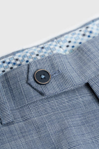 Camden - Blauw driedelig pak met ruitpatroon voor heren