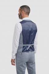 Camden - Blauw driedelig pak met ruitpatroon voor heren