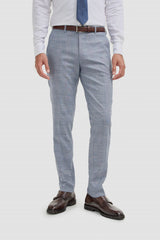 Camden - Herenbroek met blauw ruitpatroon