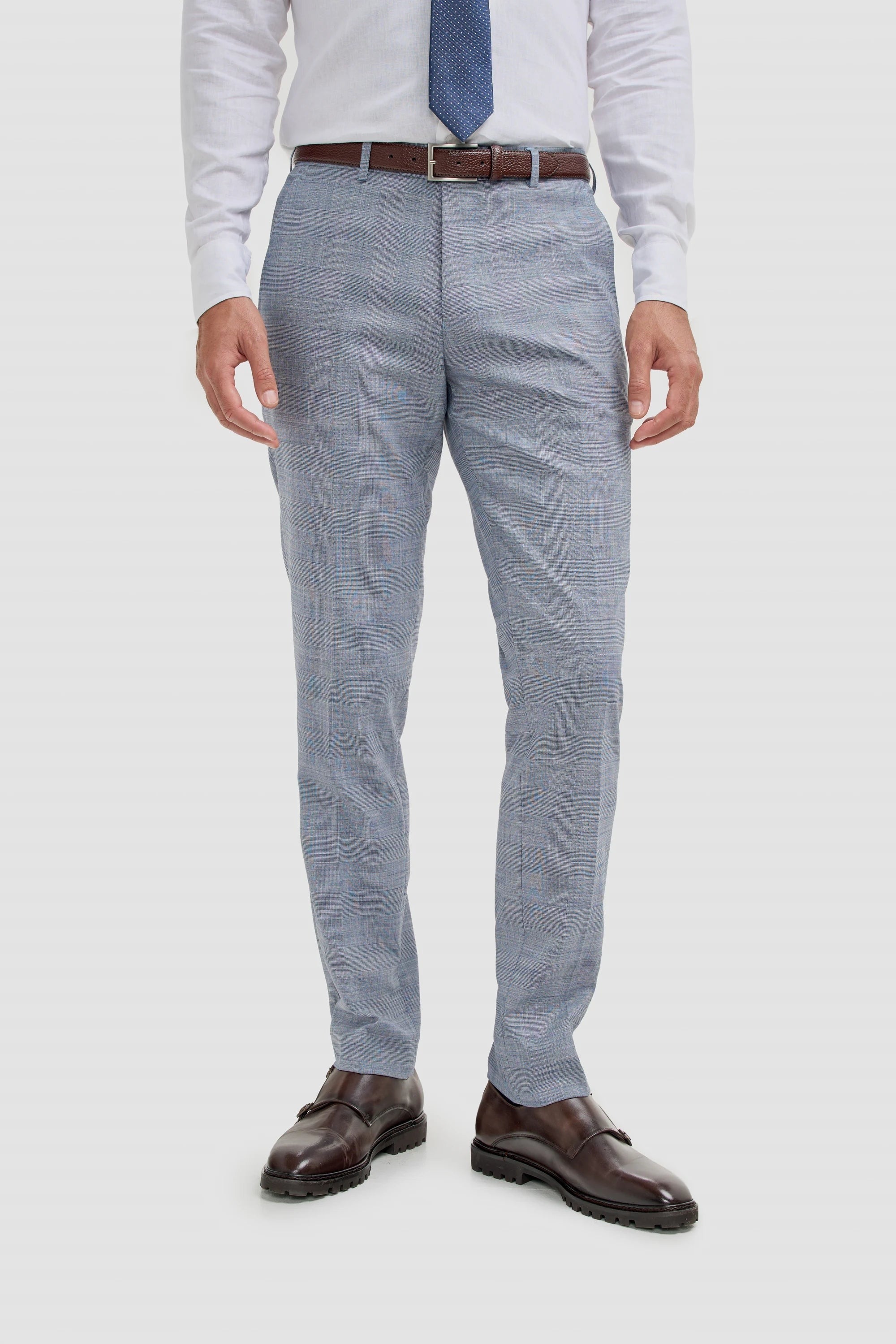 Camden - Herenbroek met blauw ruitpatroon