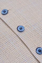 Caridi - Heren Tweed Beige Trouwvest