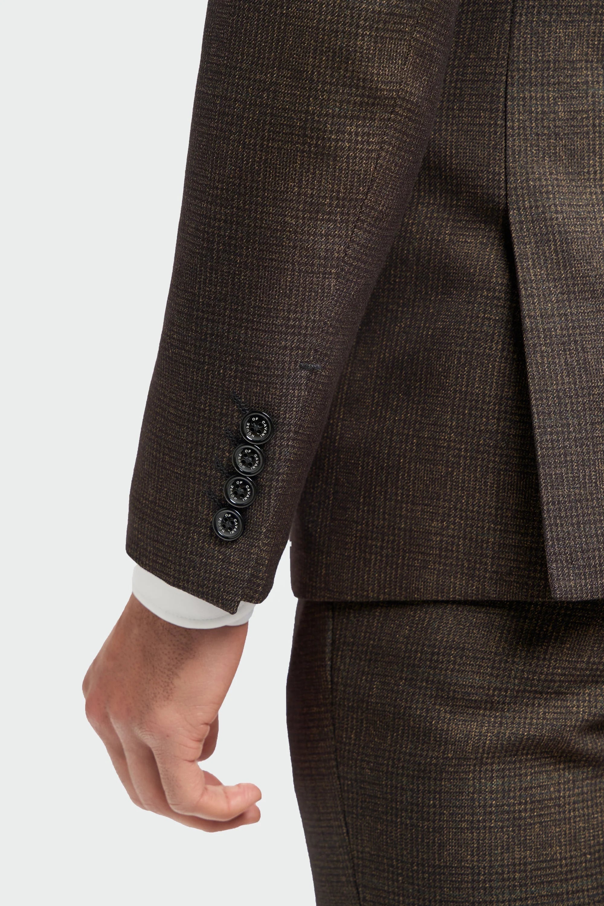 Caridi - Heren Tweed Bruin Blazer