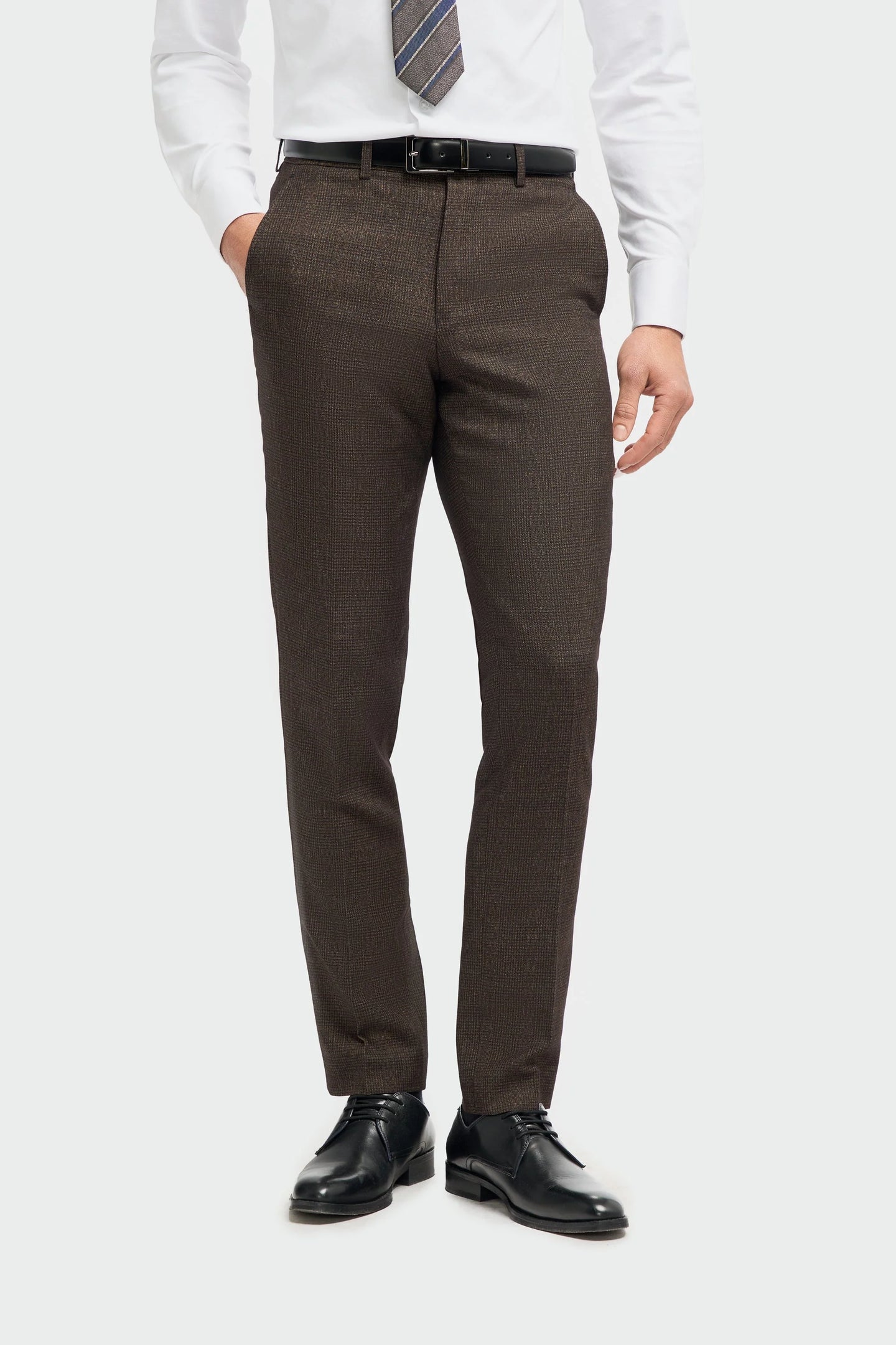 Caridi - Heren Tweed Bruine Broek