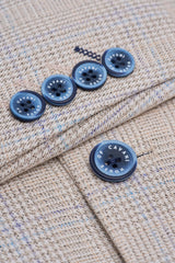 Caridi - Tweed beige heren trouwblazer