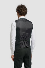 Caridi - Heren olijfgroen tweed gilet