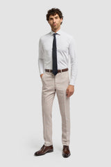 Caridi - Tweed beige herenbruidsbroek