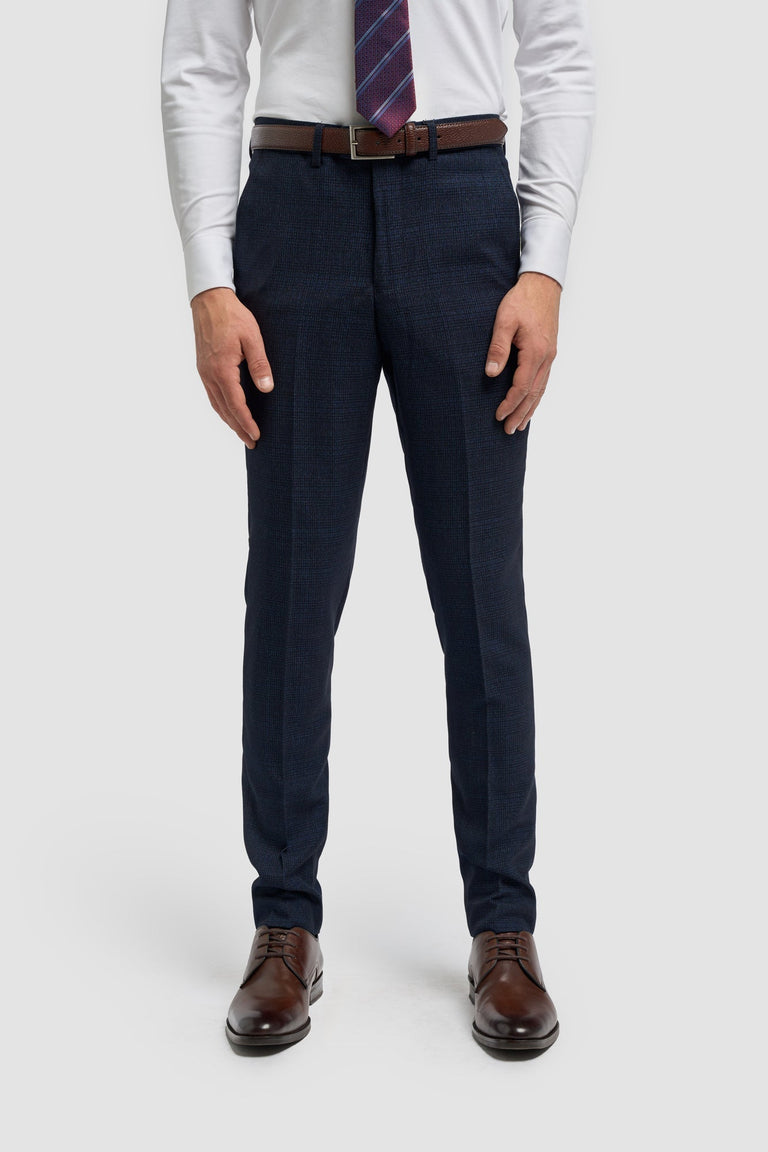 Caridi - Heren Tweed Marineblauwe Broek