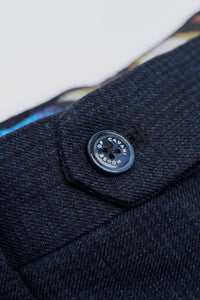 Caridi - Heren Tweed Marineblauwe Broek