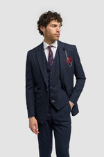 Caridi - Heren Tweed Marineblauwe Blazer