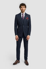 Caridi - Heren Tweed Marineblauwe Blazer