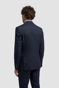 Caridi - Heren Tweed Marineblauwe Blazer