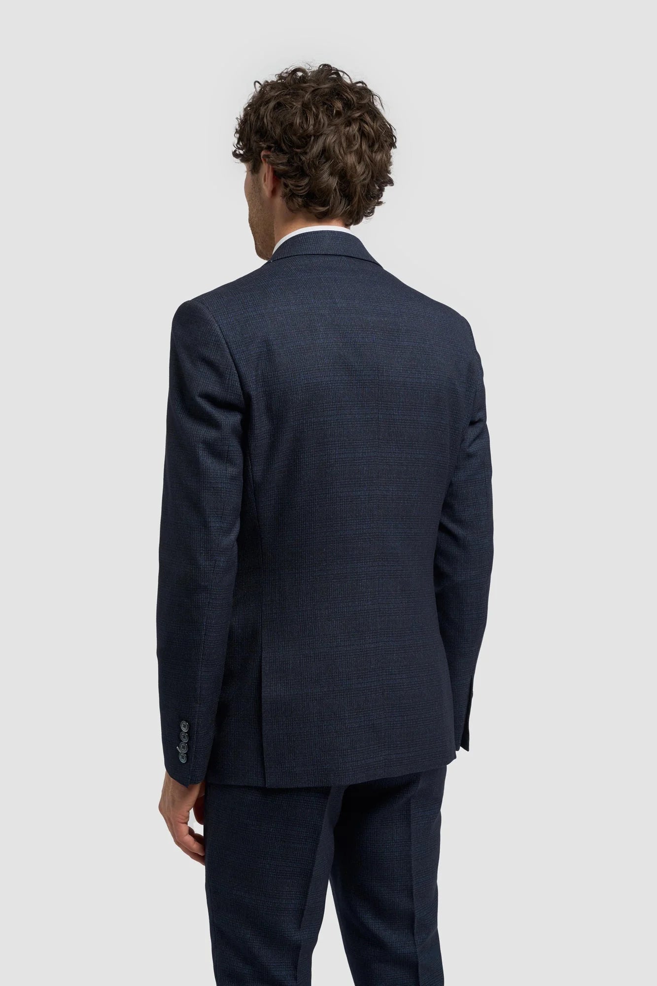 Caridi - Heren Tweed Marineblauwe Blazer
