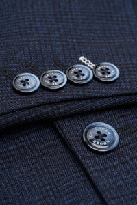 Caridi - Heren Tweed Marineblauwe Blazer