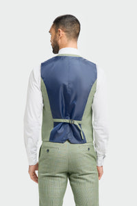 Caridi - Heren Sage Green Geruit Vest
